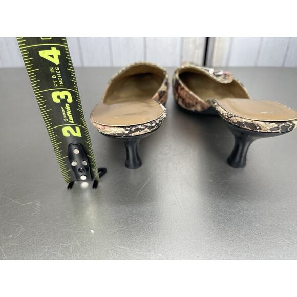 Stuart Weitzman Pink Tones Snakeskin Heels Pointed Toe Kitten Heel Y2K Size 5.5 - Picture 4 of 6